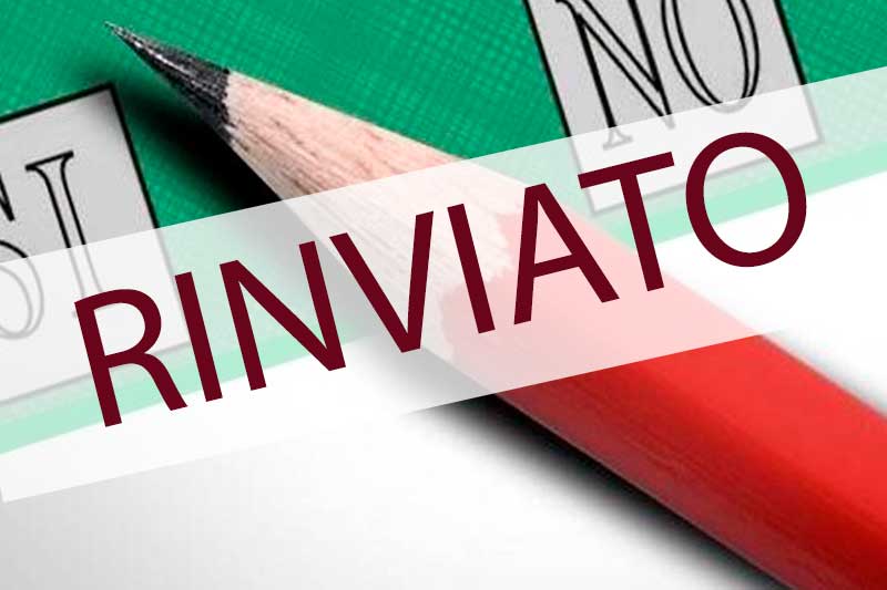 Coronavirus: rinviato il referendum del 29 marzo 2020