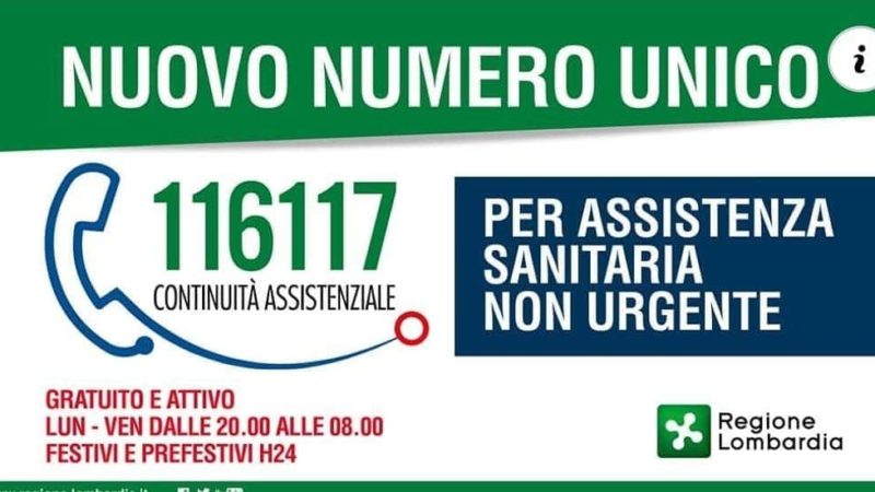116117 numero unico per assistenza sanitaria non urgente